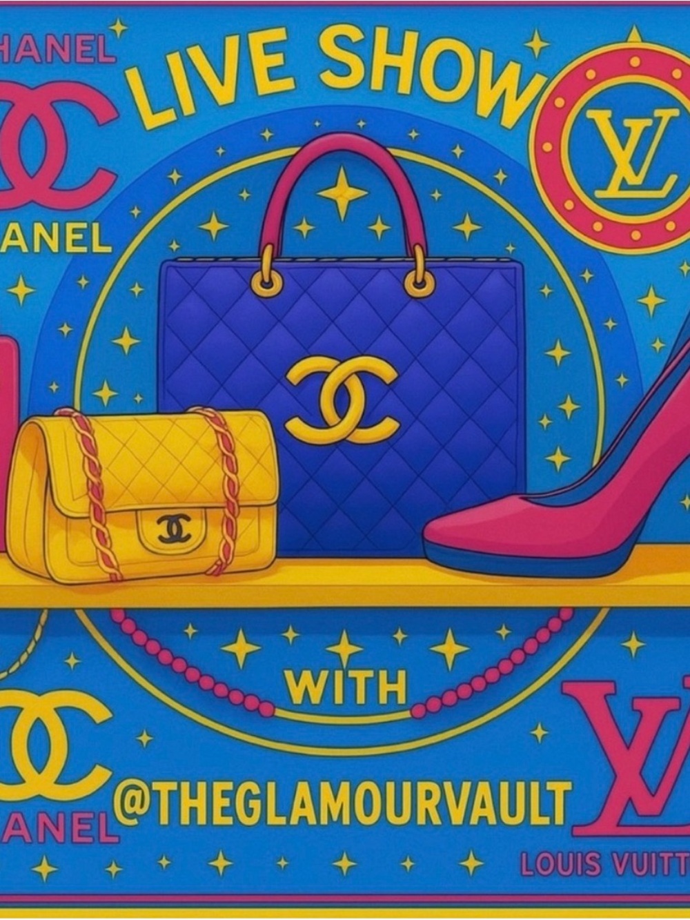 CHANEL Pink and Black Fashion Stack Art Print - Picture 5 of 6